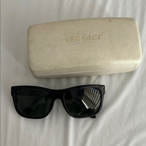Versace Black Sunglasses with Cream Case